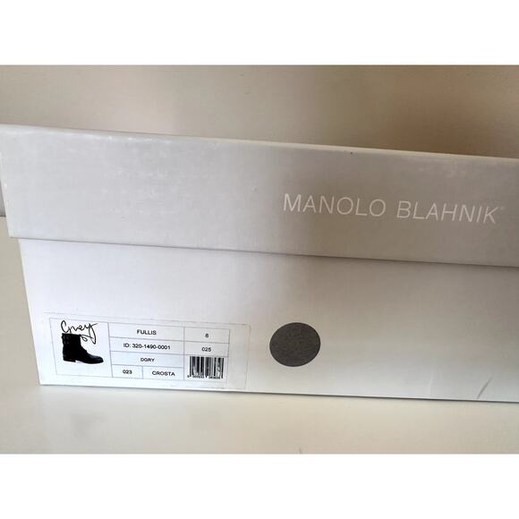 Manolo Blahnik Men Boots Fullis in Gray Lace Up Leather UK 8 Made in Italy NEW - Picture 6 of 10